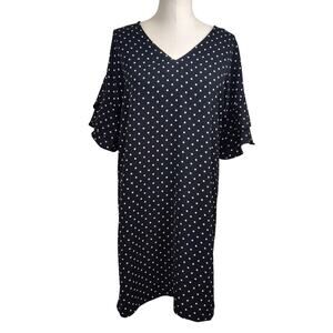 Banana Republic Dress Women 4 Polka Dot Flutter Sleeve Shift Work Casual NWT